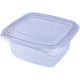 Set 100 caserole din pet, transparente, cu capac atasat, 375 ML